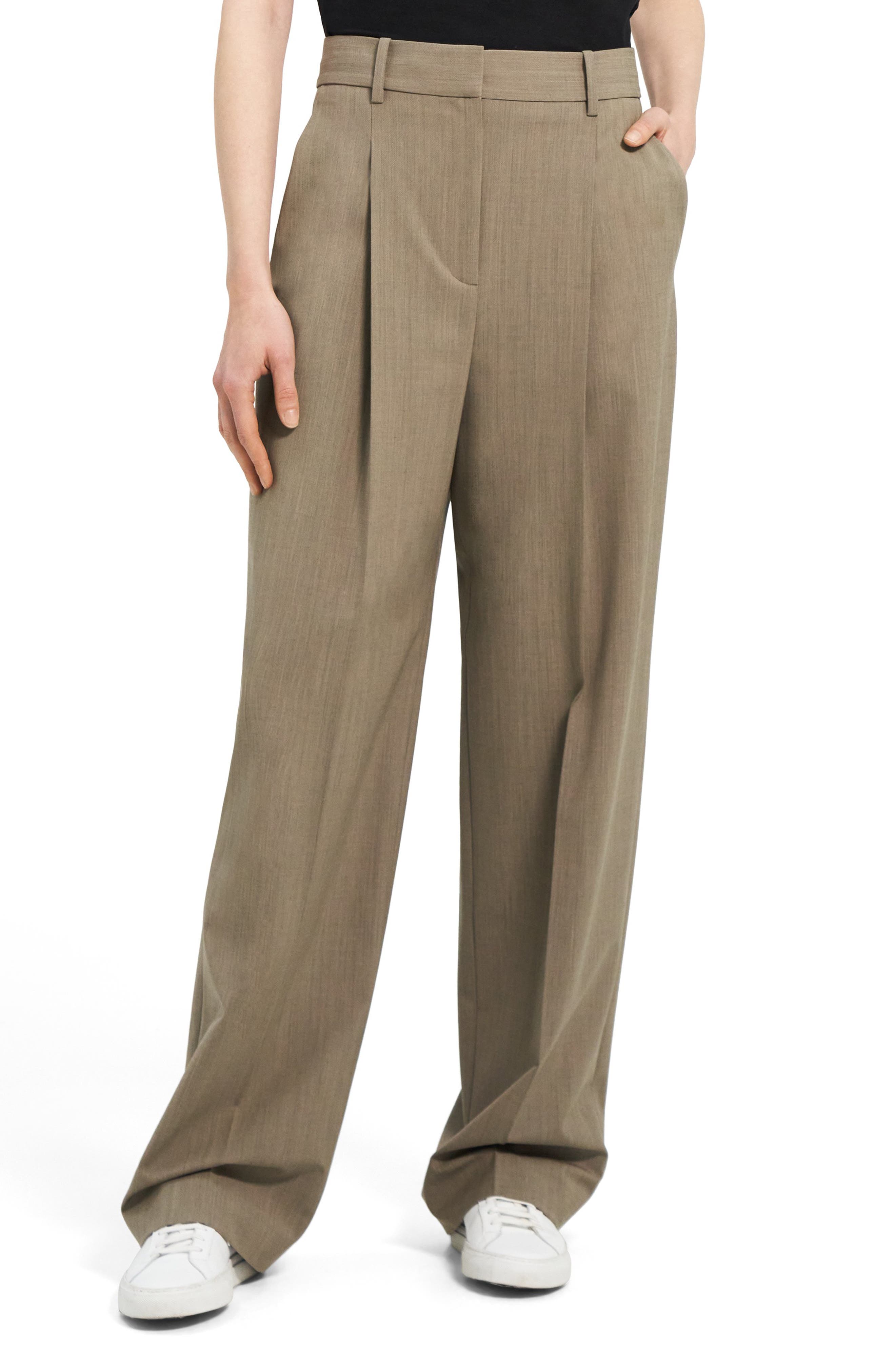 Slacks and Chinos Straight-leg trousers Womens Clothing Trousers Acne Studios Wool Tailored Trousers in Black 