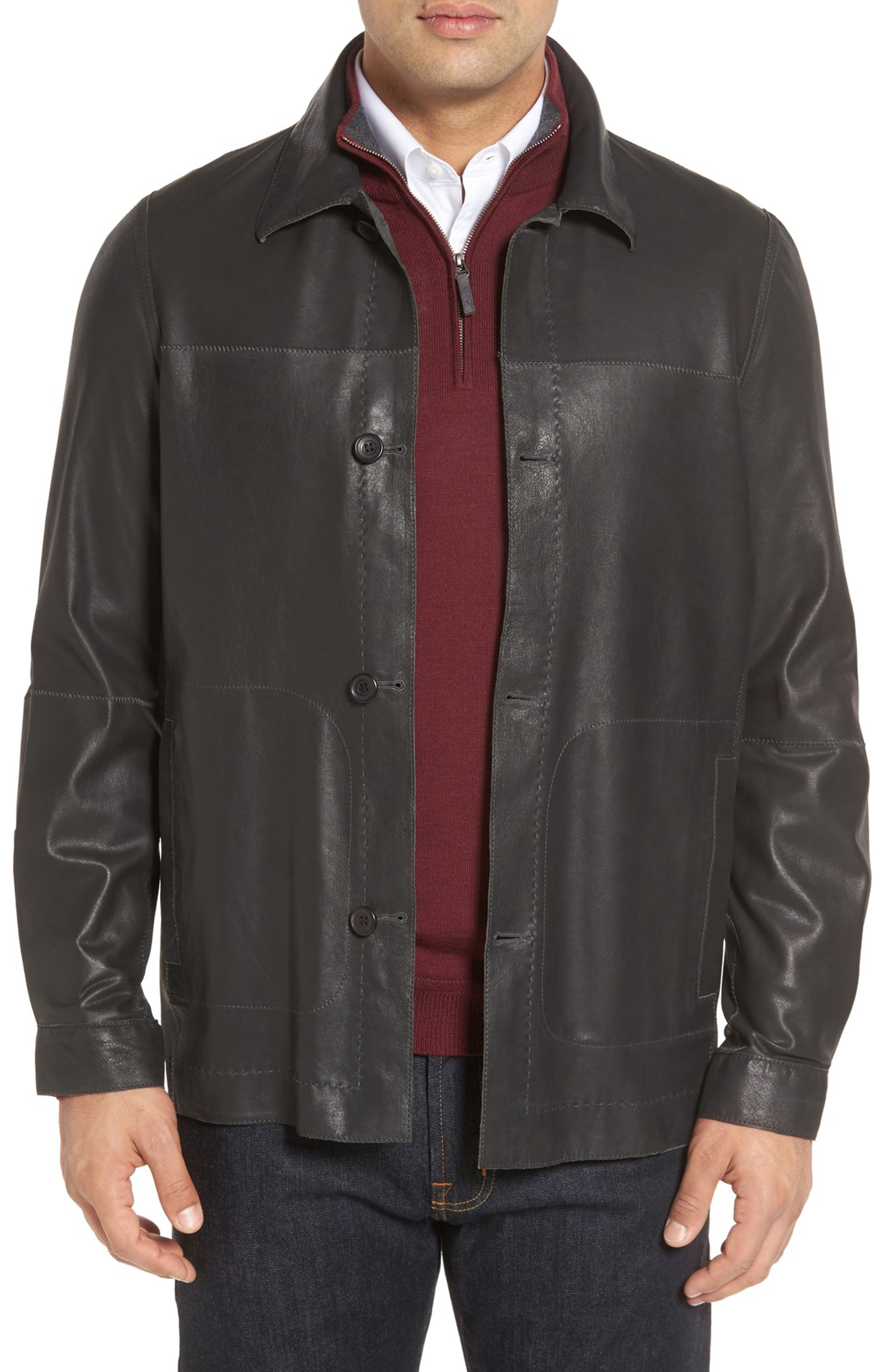 Missani Le Collezioni Vintage Lambskin Leather Reversible Jacket ...