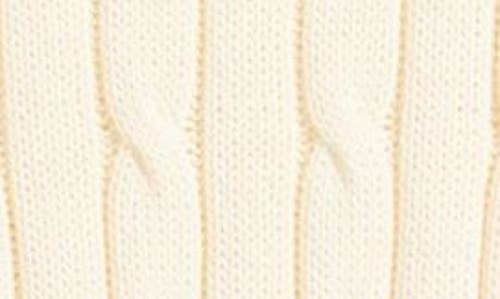 Polo Ralph Lauren Classic Cable Knit Sweater With Round Neckline And Ribbed Details In Cream