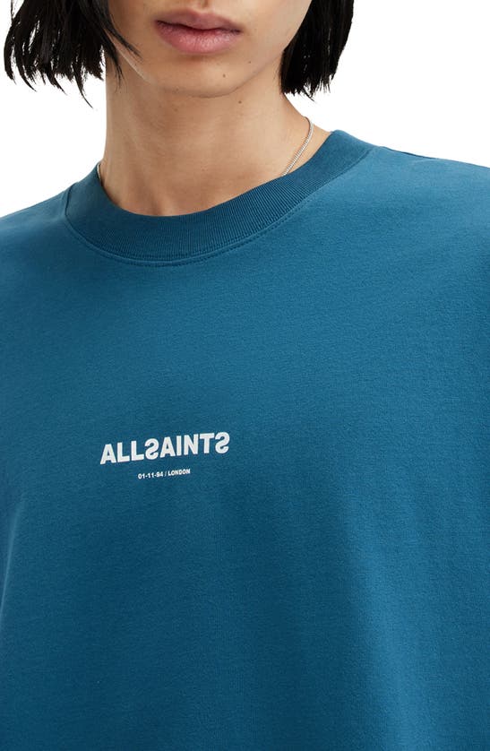 Shop Allsaints Subverse Logo Graphic T-shirt In Atlantic Blue