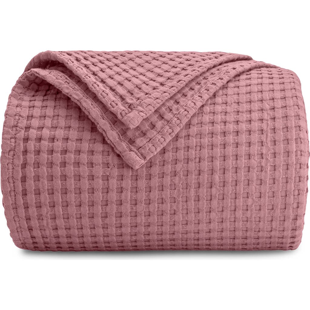 Comfy Cubs Adult Waffle Blanket In Mauve
