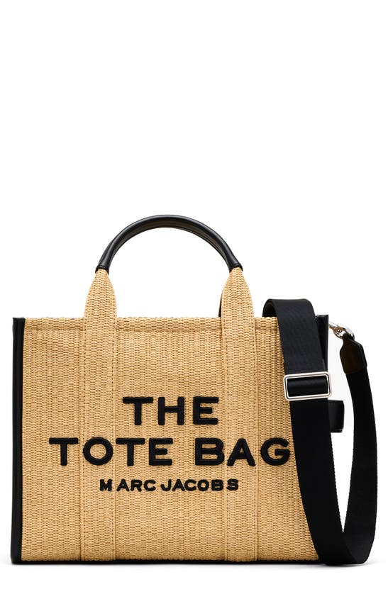 Shop Marc Jacobs The Woven Medium Tote Bag In Natural