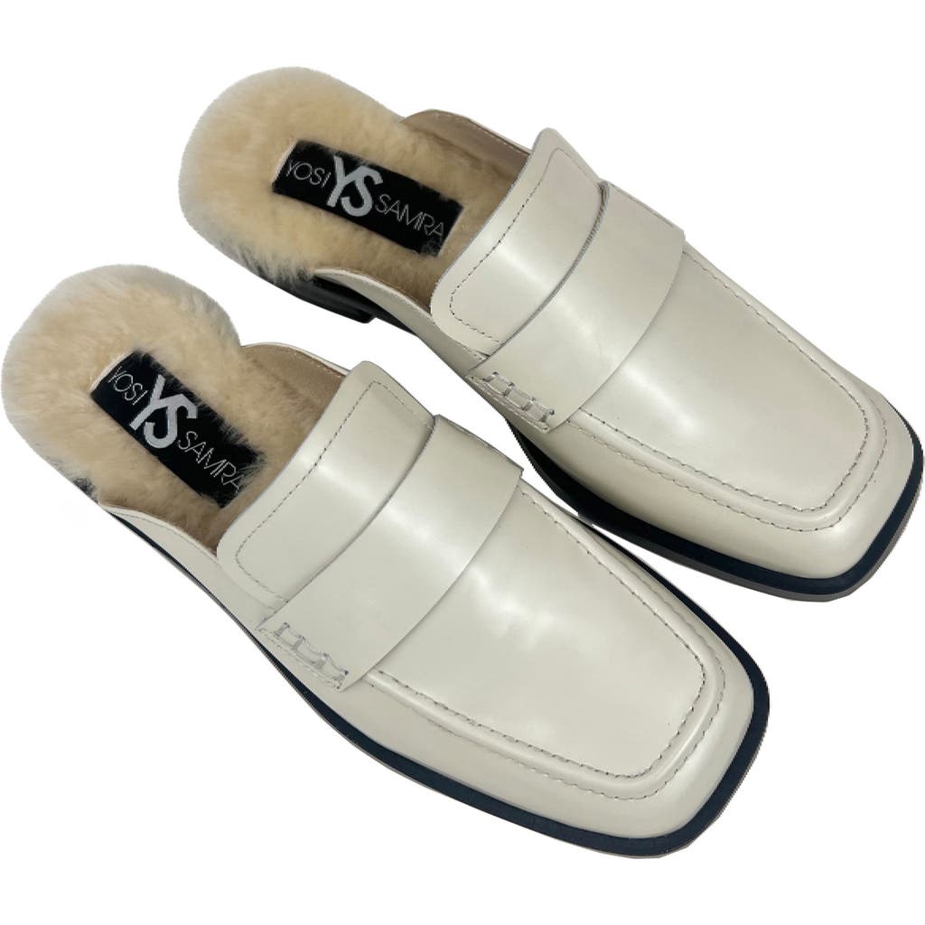 Yosi Samra Odessa Genuine Shearling Lined Loafer In Bone Shearling