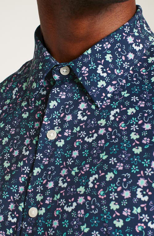 BONOBOS BONOBOS SLIM FIT FLORAL SHORT SLEEVE STRETCH BUTTON-UP SHIRT 