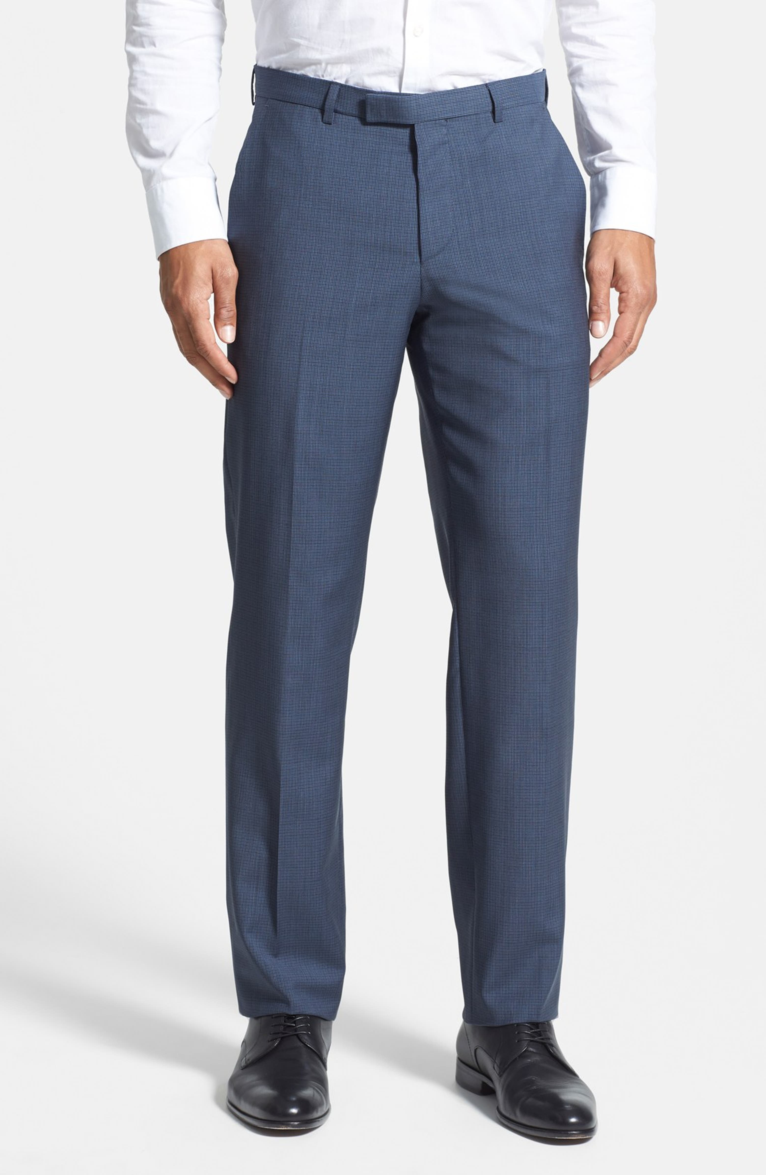 BOSS HUGO BOSS Flat Front Houndstooth Trousers | Nordstrom