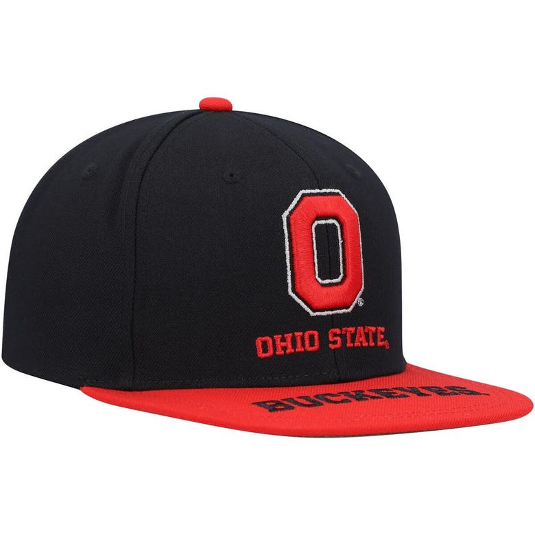 Mitchell & Ness Black/scarlet Ohio State Buckeyes Logo Snapback Hat ...