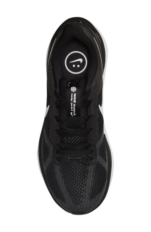 Shop Nike Air Zoom Structure 25 Road Running Shoe In Black/white-dk Smoke Grey