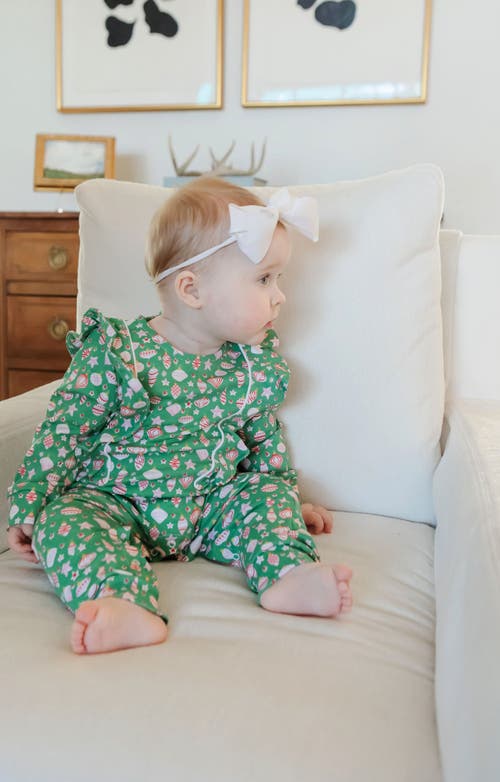 Shop Lila And Hayes Evelyn Girls' Romper In Retro Ornaments