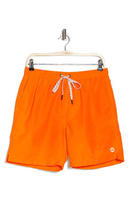 Shop Eddie Bauer Volley Swim Trunks In Orange Blaze