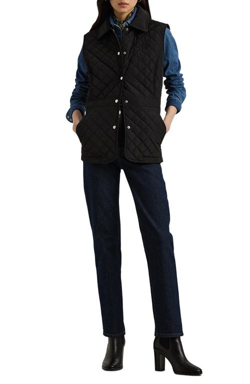 Shop Lauren Ralph Lauren Diamond Quilted Vest In Black