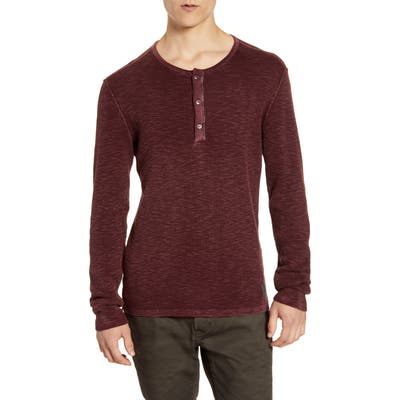 John Varvatos Star Usa Nashville Waffle Cotton Henley, Red
