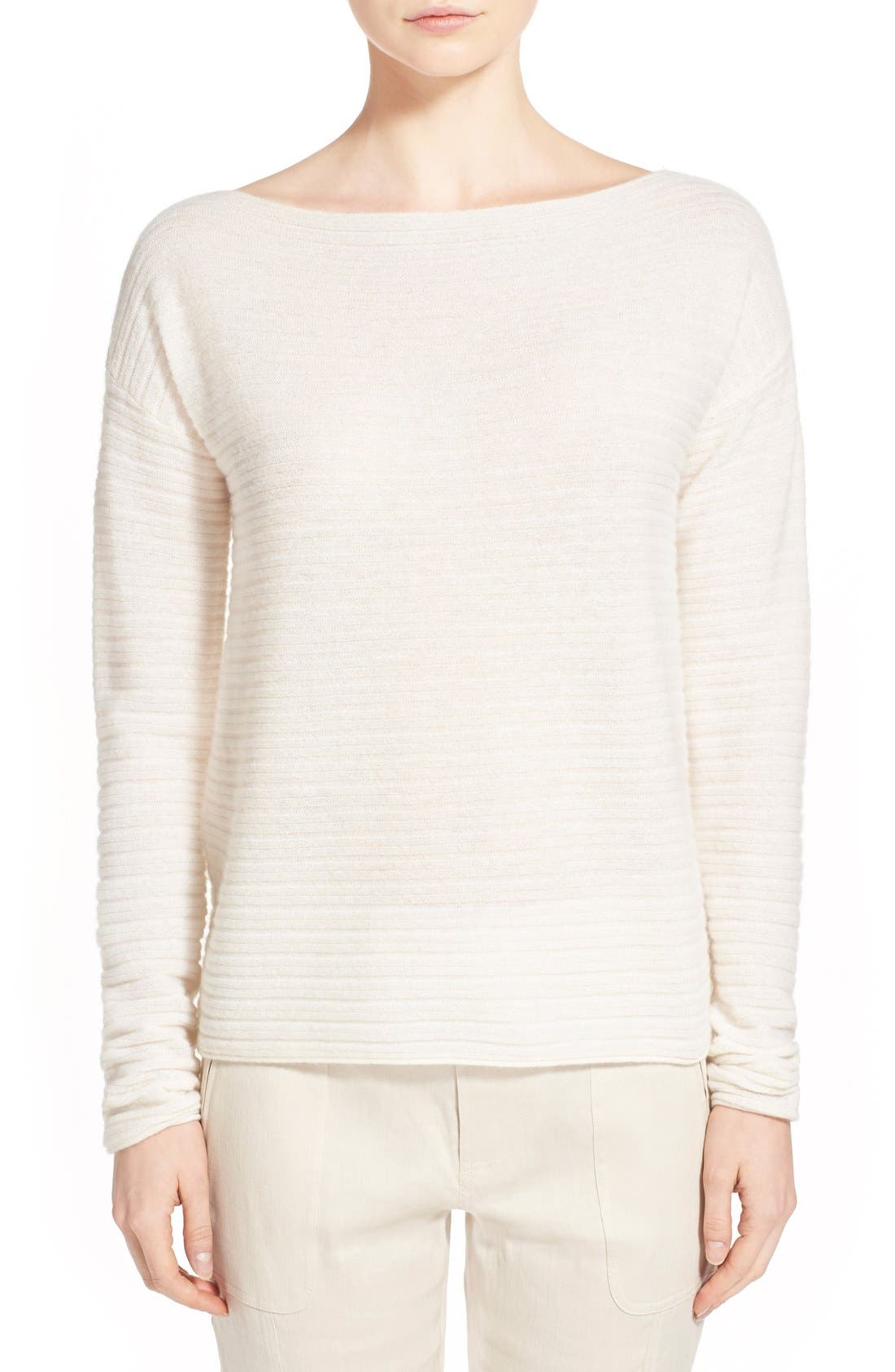 Vince Ribbed Boatneck Cashmere Sweater | Nordstrom