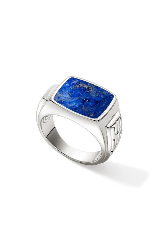 Shop John Hardy Lapis Lazuli Signet Ring In Blue