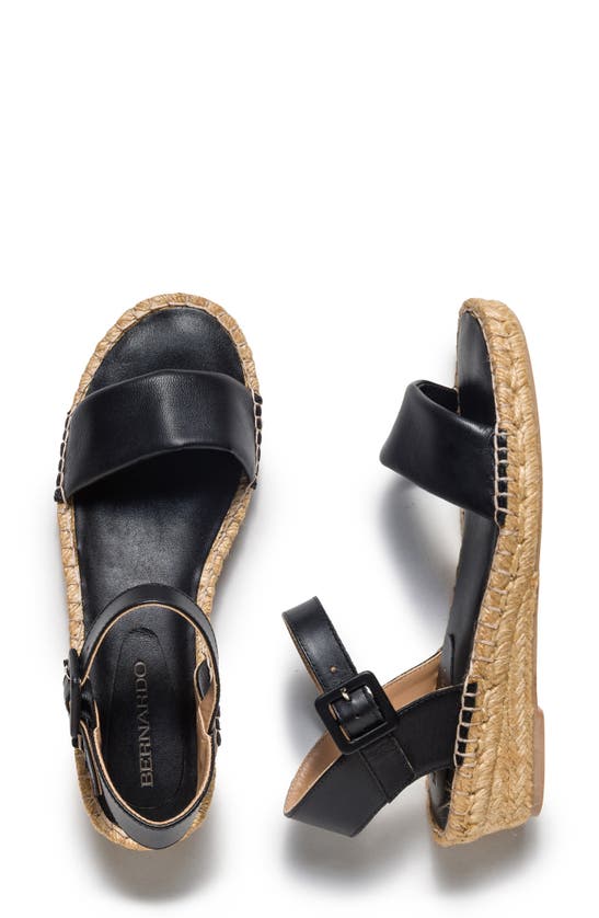 Shop Bernardo Footwear Madrid Ankle Strap Espadrille Platform Wedge Sandal In Black