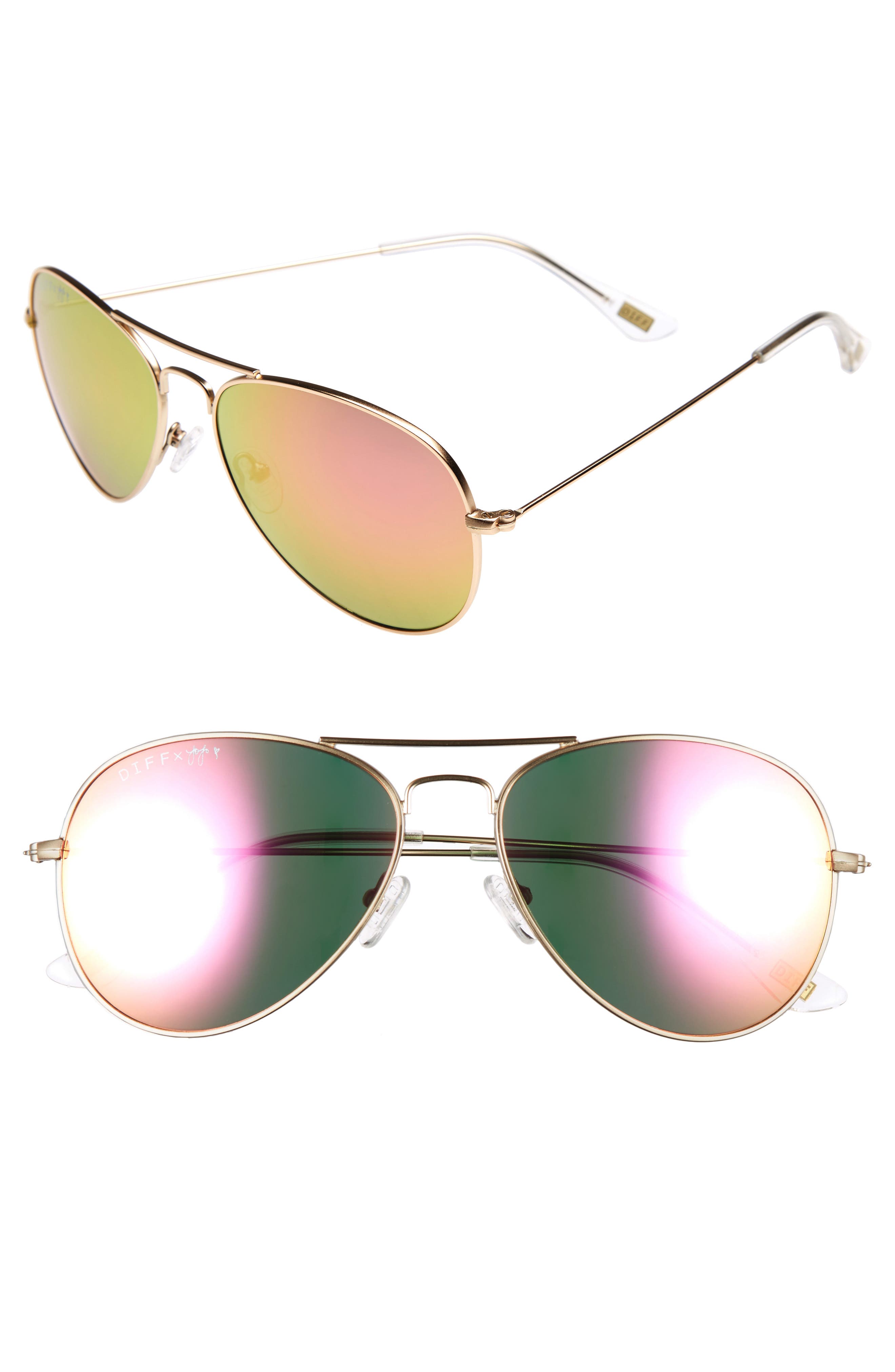 DIFF x JoJo Cruz Edition 57mm Aviator Sunglasses Nordstrom