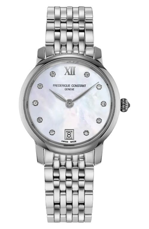 Frederique Constant Slimline Bracelet Watch, 30mm In Silverone