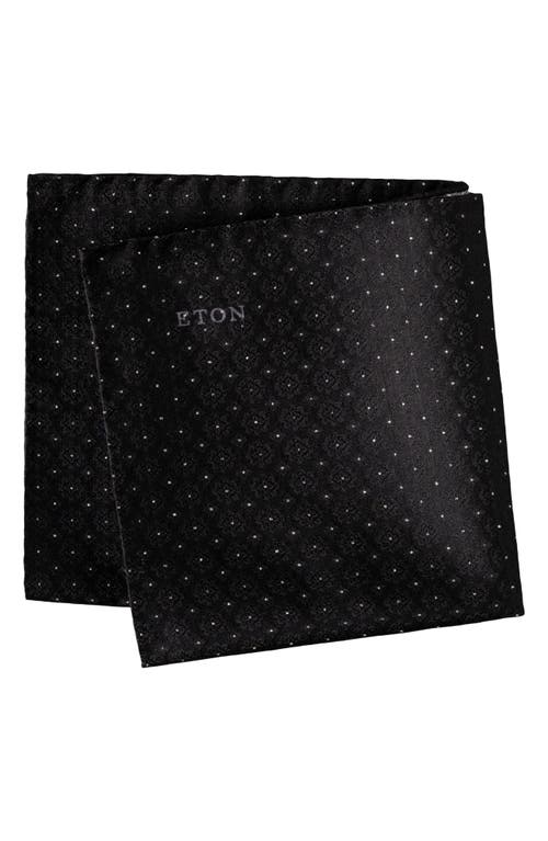 Eton Evening Silk Pocket Square In Black