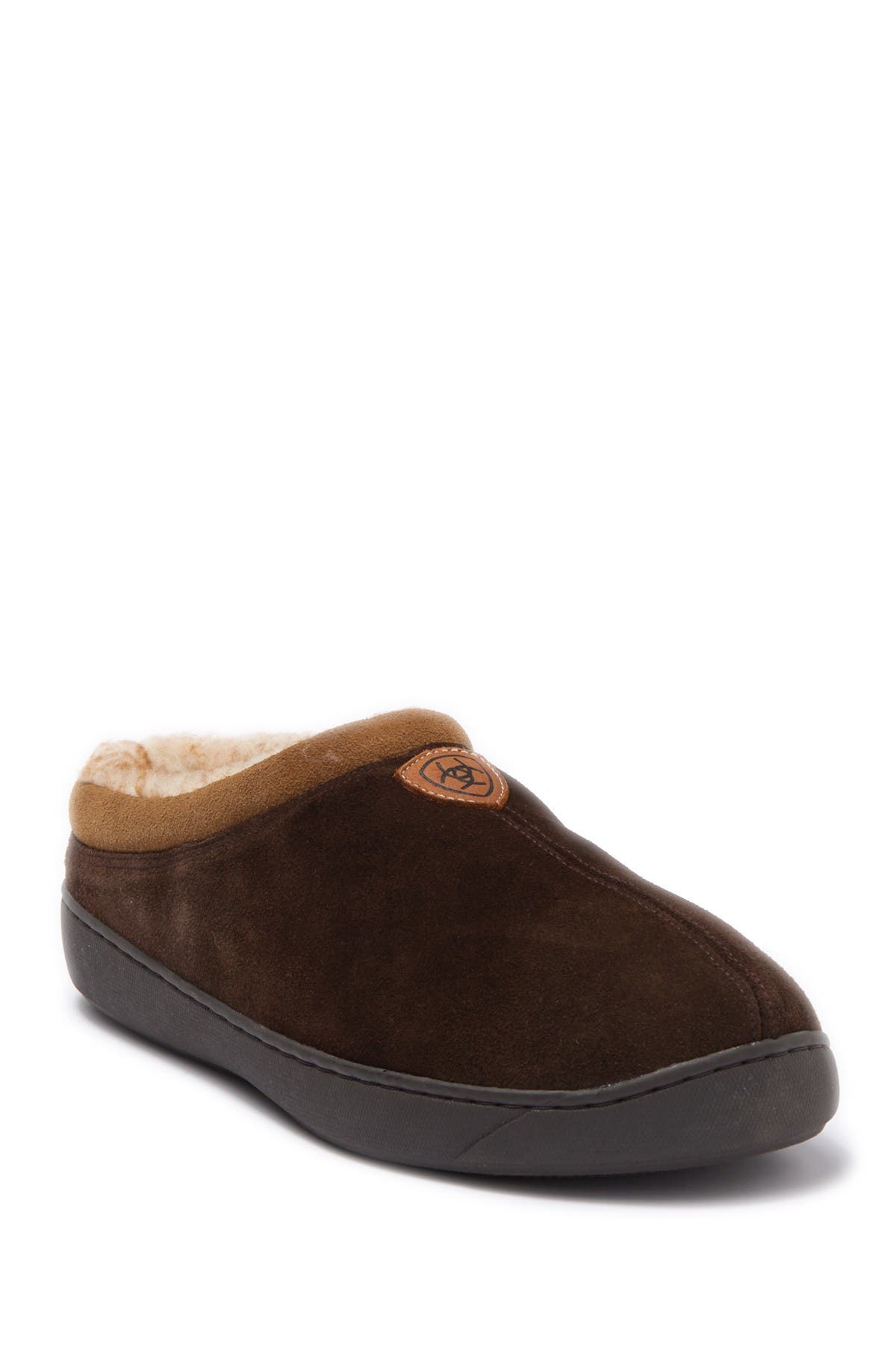 ARIAT SUEDE & FAUX FUR LINED SLIPPER,606902796197