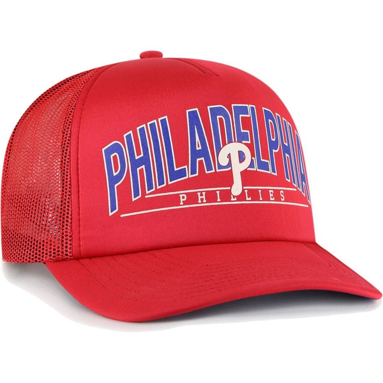 47 ' Red Philadelphia Phillies Backhaul Foam Trucker Snapback Hat ...