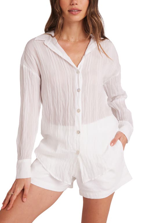 Bella Dahl Tonal Stripe Button-Up Shirt White at Nordstrom,
