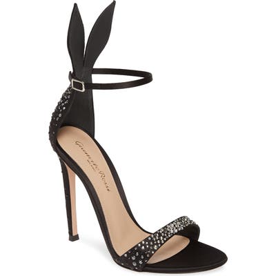 Gianvito Rossi Embellished Ankle Strap Sandal, Black