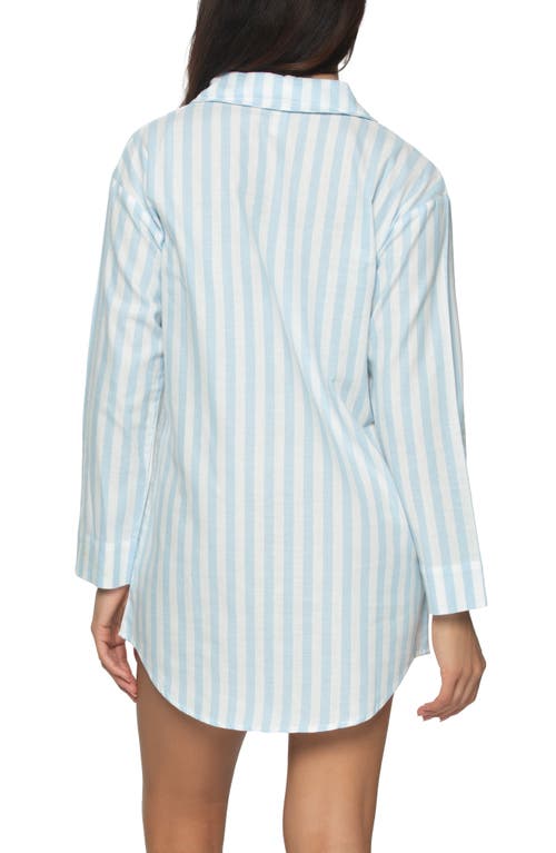 Shop Felina Mirielle Sleep Shirt In Placid Blue Stripe