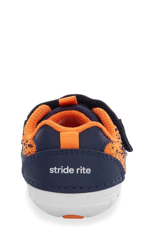 Stride Rite Soft Motion Zips Runner Sneaker In Navy/orange
