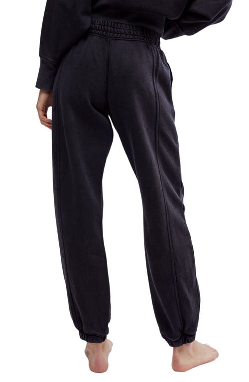 Free People Sprint To The Finish Seamed Sweatpants In Black