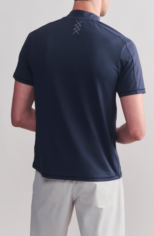 Shop Rhone Momentum Performance Short Sleeve Mock Neck Golf Top In True Navy