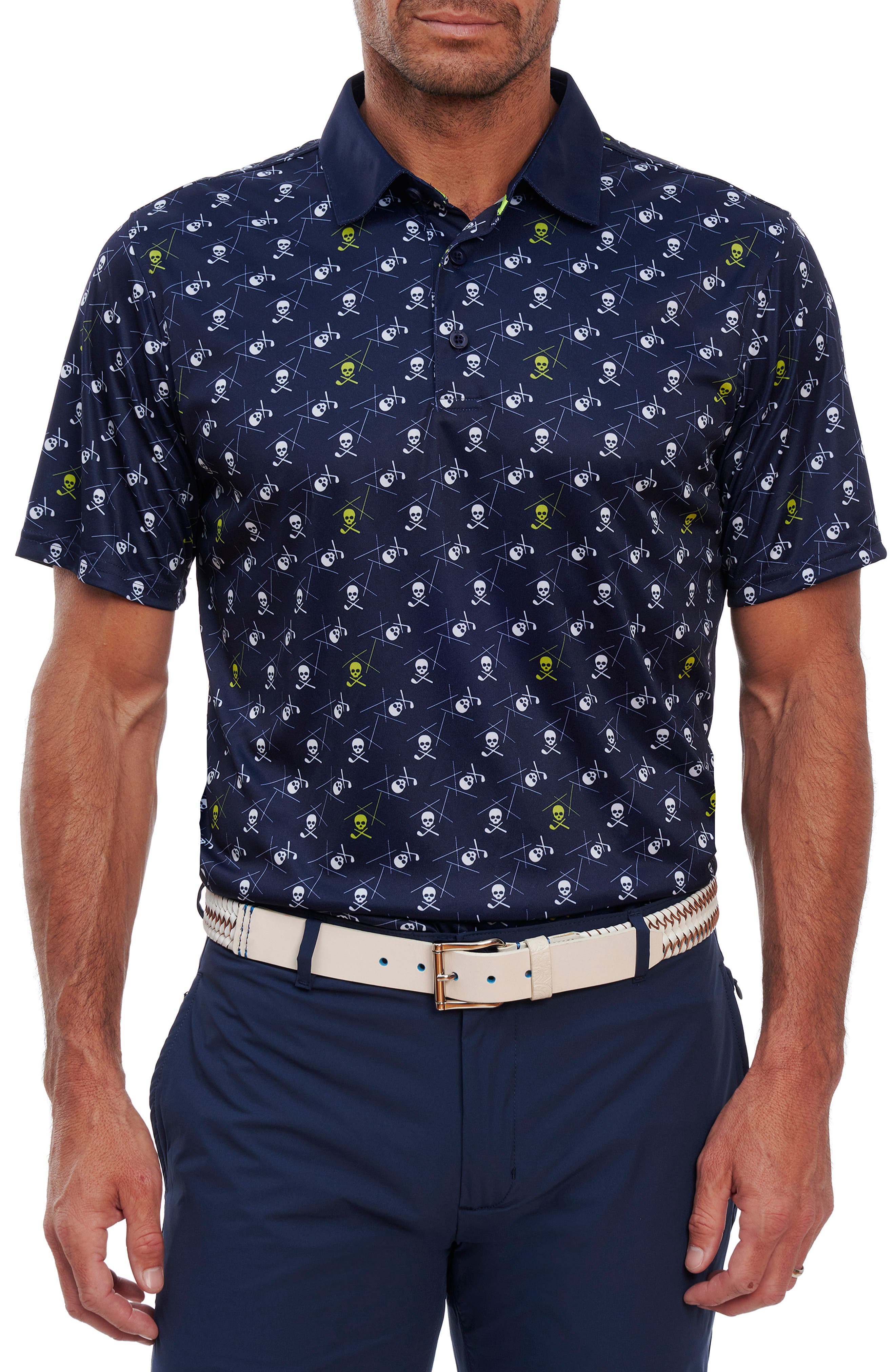 golf shirt with skull logo