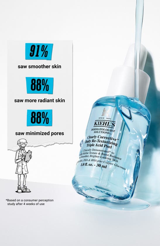 Shop Kiehl's Since 1851 Clearly Corrective™ Daily Re-texturizing Triple Acid Peel, 1.01 oz