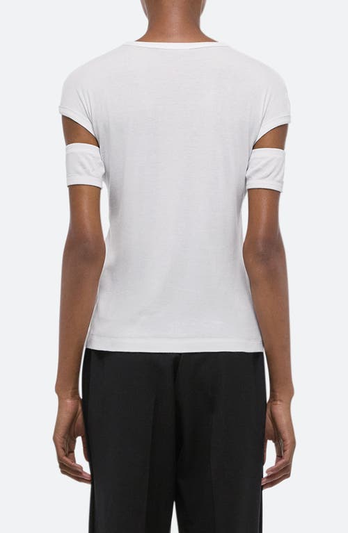 Shop Helmut Lang Slash Shrunken T-shirt In Optic White - C7j