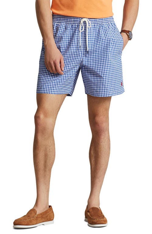 Polo Ralph Lauren Traveler Swim Trunks Cruise Royal Gingham at Nordstrom,