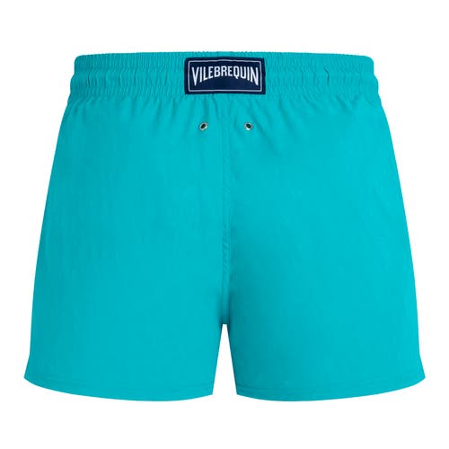 Vilebrequin Jacquard Turtle Stretch Swim Shorts In Blue