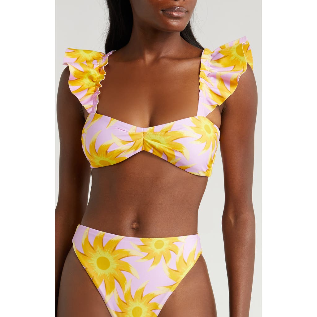 Farm Rio Sunny Side Bandeau Bikini Top In Yellow
