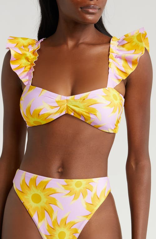 Shop Farm Rio Sunny Side Bandeau Bikini Top In Sunny Side Lilac