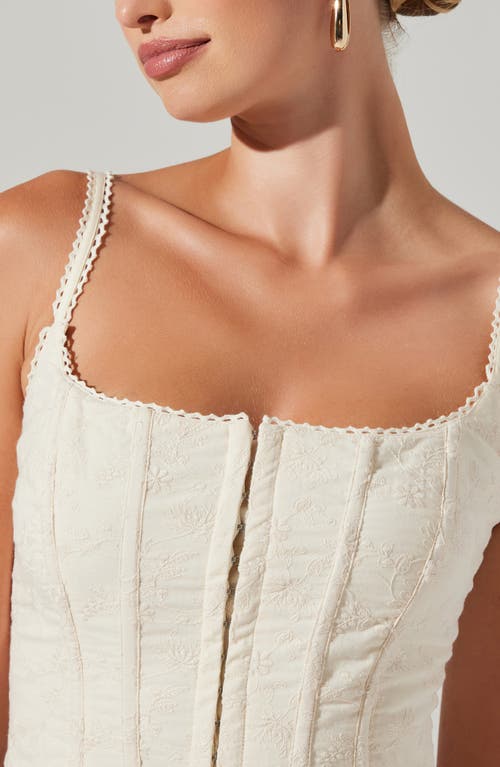 Astr The Label Corset Embroidered Floral Top In Vintage Cream