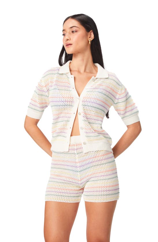 Shop Capittana Maya Stripe Cover-up Shorts In Multicolor