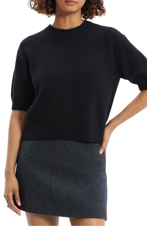 Shop Theory Short Sleeve Cashmere Sweater In Black