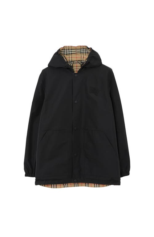 BURBERRY BURBERRY REVERSIBLE CHECK NYLON HOODED JACKET