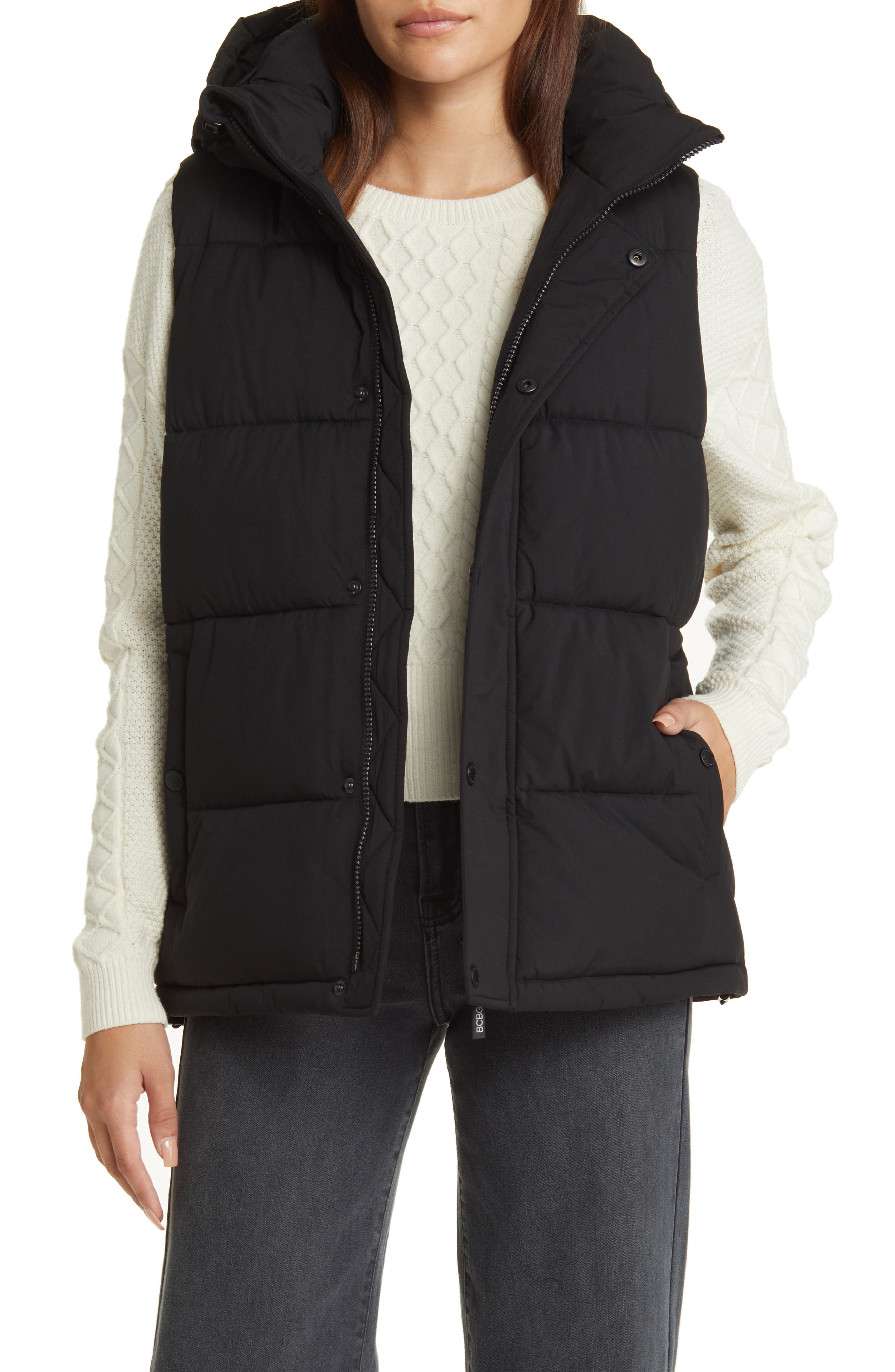 Z by Zella Hooded Long Puffer Vest | Nordstromrack