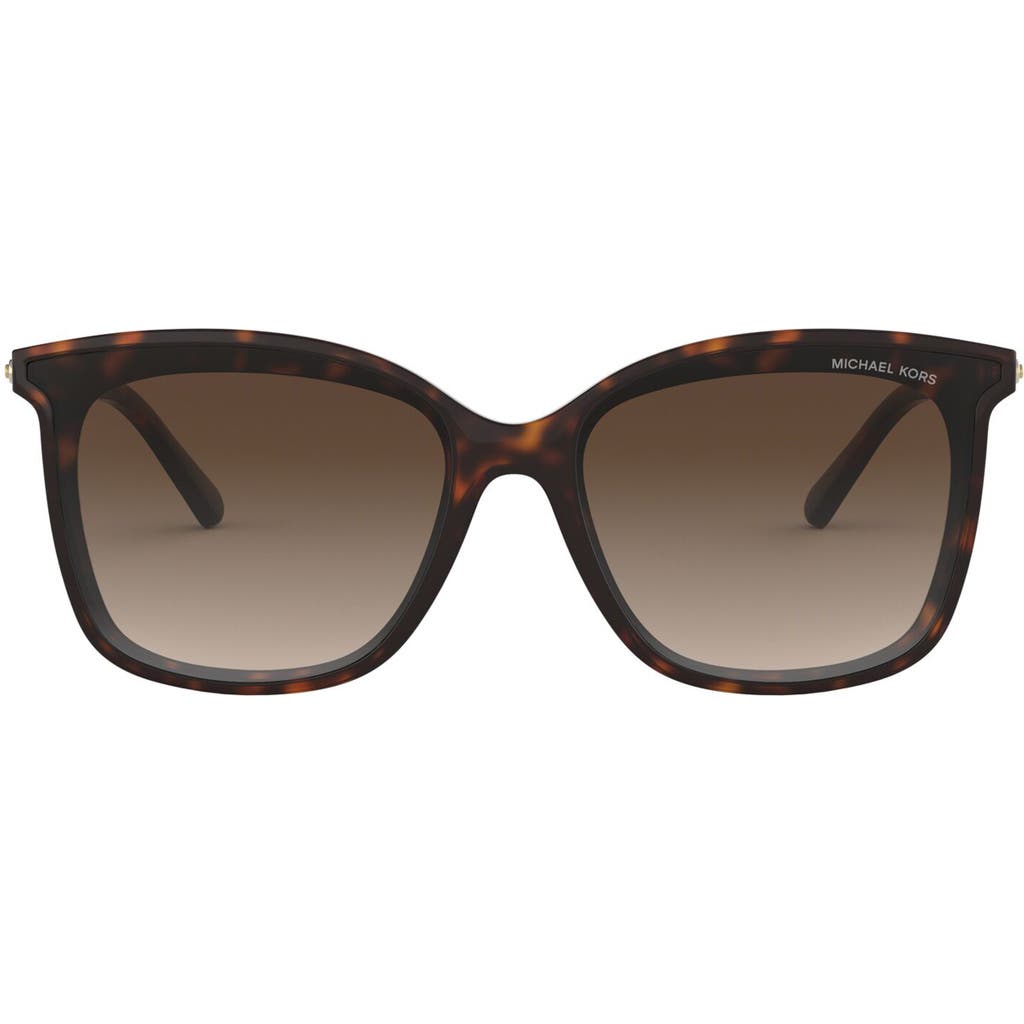 Michael Kors 61mm Gradient Square Sunglasses In Dark Tortoise/smoke Gradient