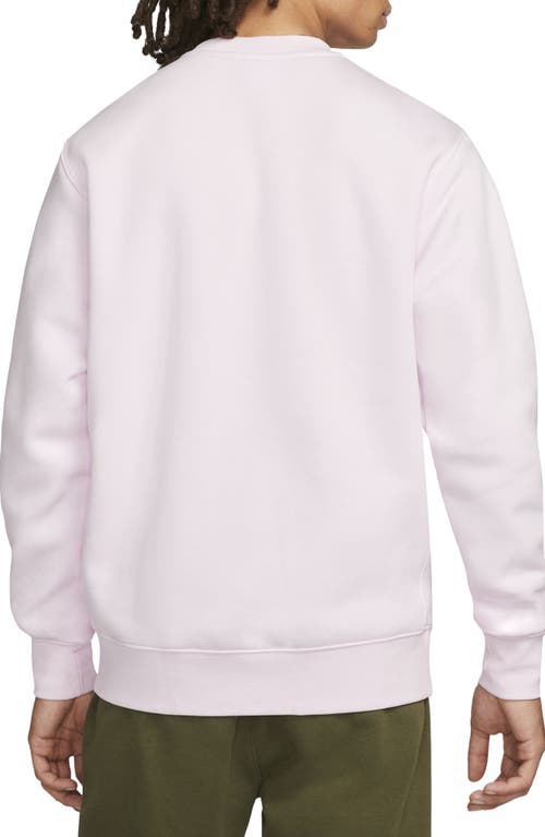 Shop Nike Club Crewneck Sweatshirt In Pink Foam/white