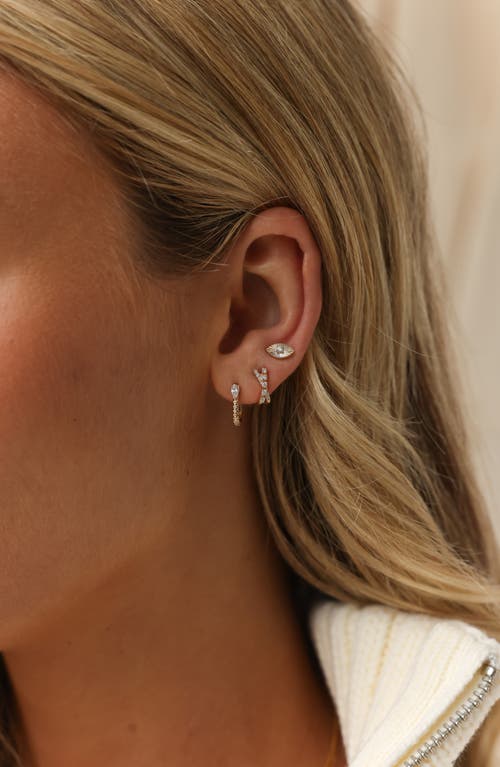 Dana Rebecca Designs Fluted Diamond Evil Eye Stud Earrings In Yellow Gold