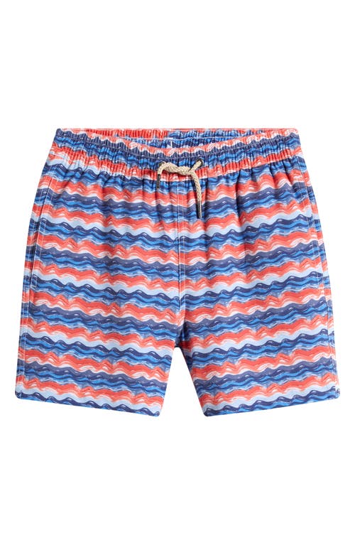 Fair Harbor Kids' Bayberry Swim Trunks Wave Blue Bright Waves at