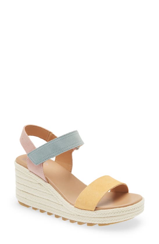 Sorel Cameron Wedge Espadrille Sandal In Faded Spark Sea Salt