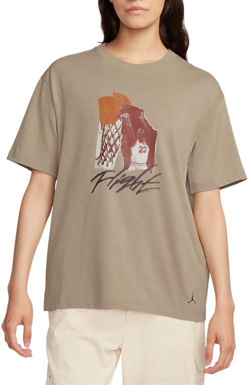 Jordan Collage Girlfriend Oversize T-shirt In Legend Medium Brown/off Noir