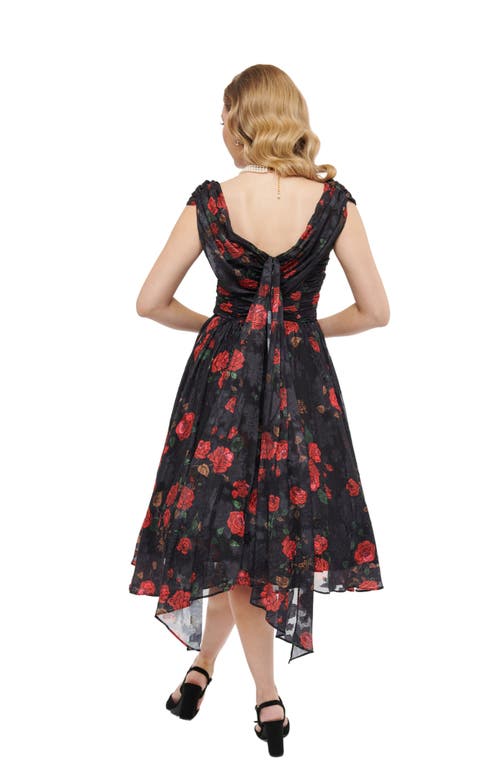 UNIQUE VINTAGE UNIQUE VINTAGE OFF THE SHOULDER RUFFLE COCKTAIL DRESS