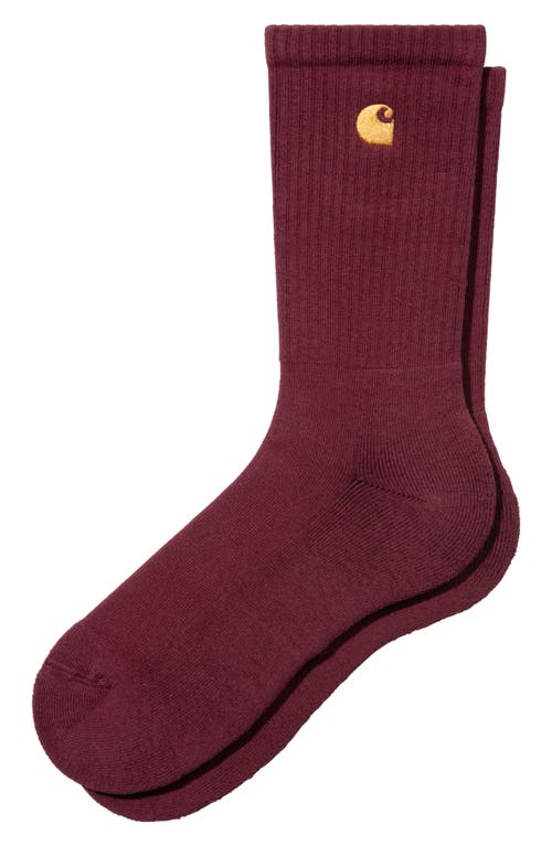Chase Crew Socks in Amarone /Gold