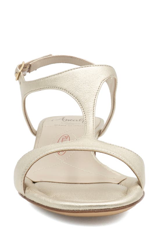 Shop Amalfi By Rangoni Damasco Kitten Heel T-strap Sandal In Polaris - Platinum Buckle